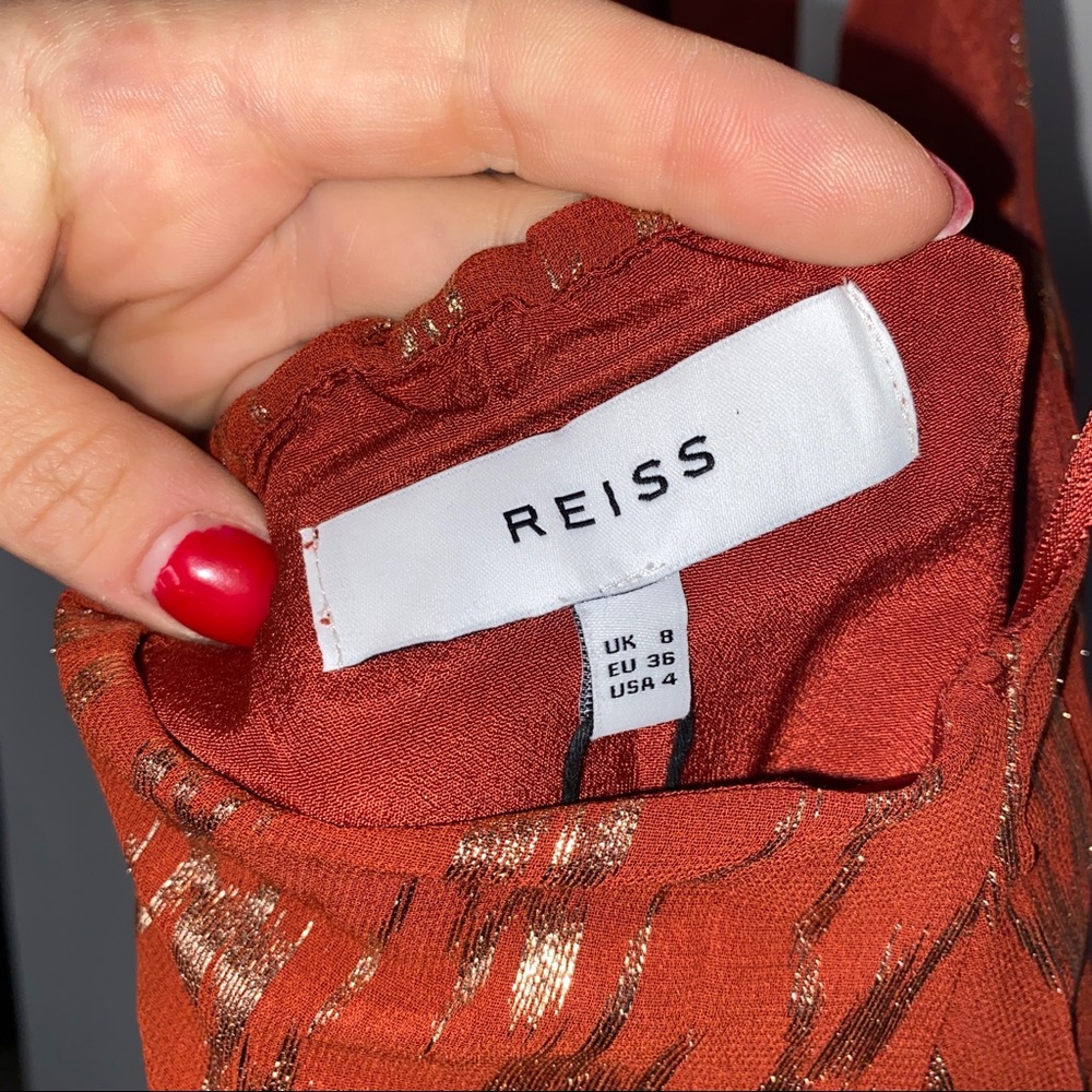 NWT Reiss Red Nova Metallic Wrap Halter Neck Playsuit Romper 4 - Picture 9 of 12